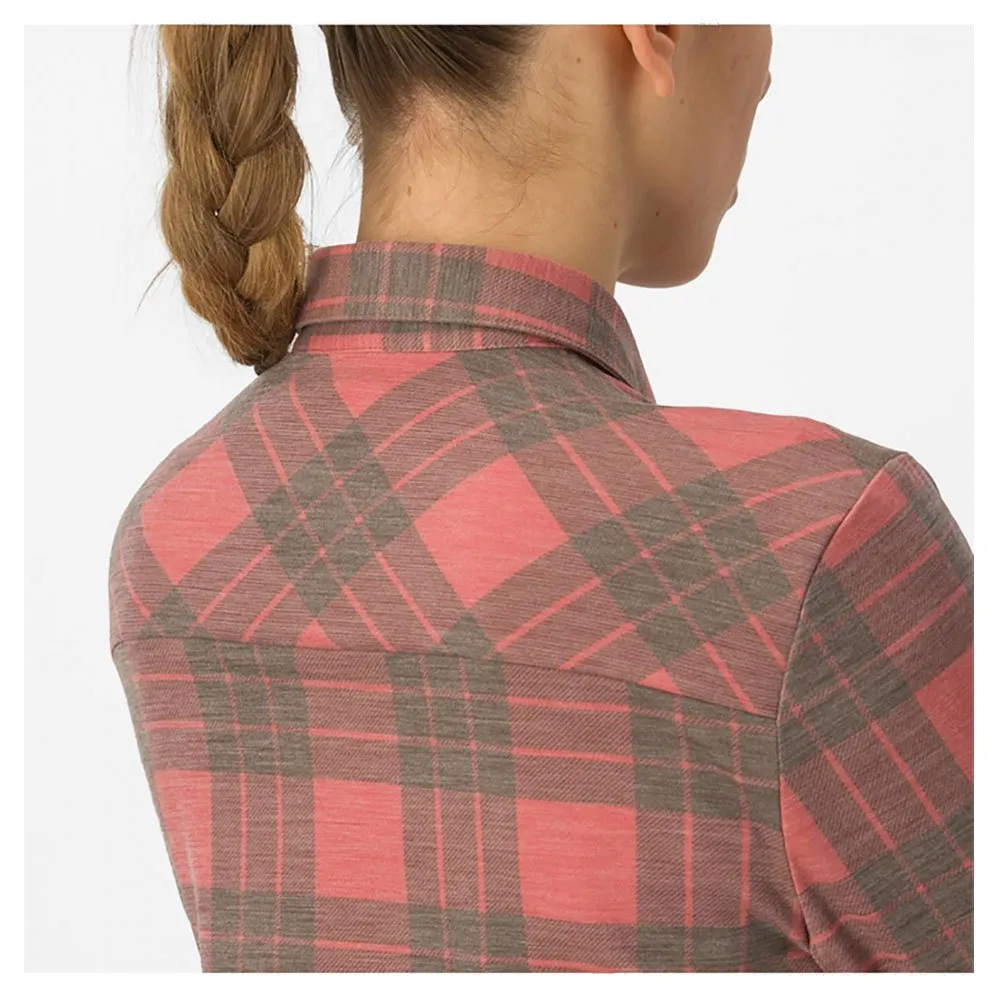 Castelli Unlimitd Flannel Skjorta Med Långa ärmar, Mineral red / tarmac, S