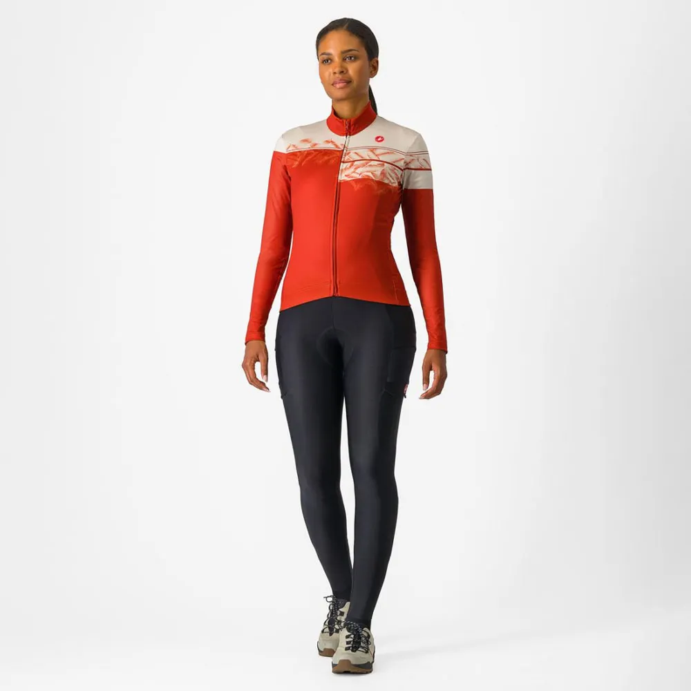 Castelli Unlimited Thermal 2 Långärmad Trikå, Red Ocre / Silver Moon, M Castelli Unlimited Thermal 2 Långärmad Trikå, Red Ocre / Silver Moon, M