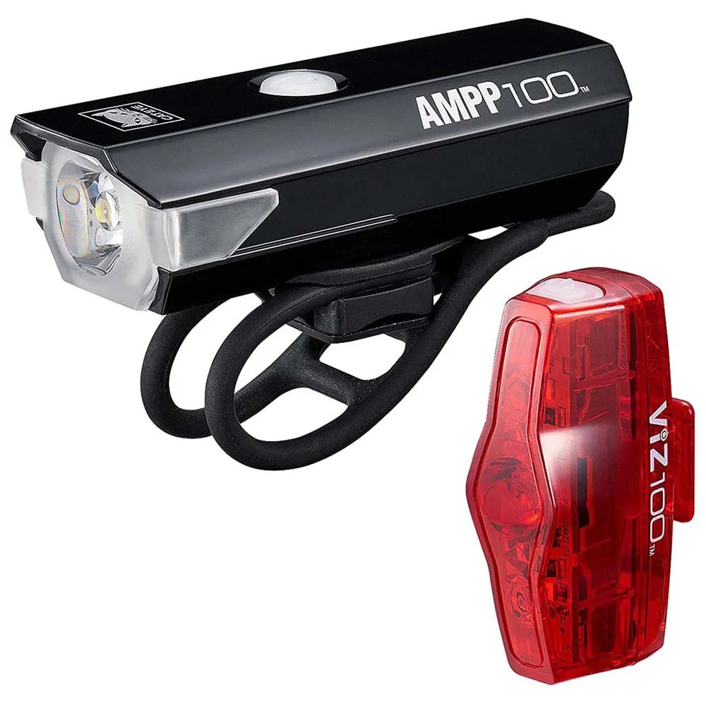 CatEye Ampp100+viz150 Cykellampset, Black, One Size CatEye Ampp100+viz150 Cykellampset, Black, One Size