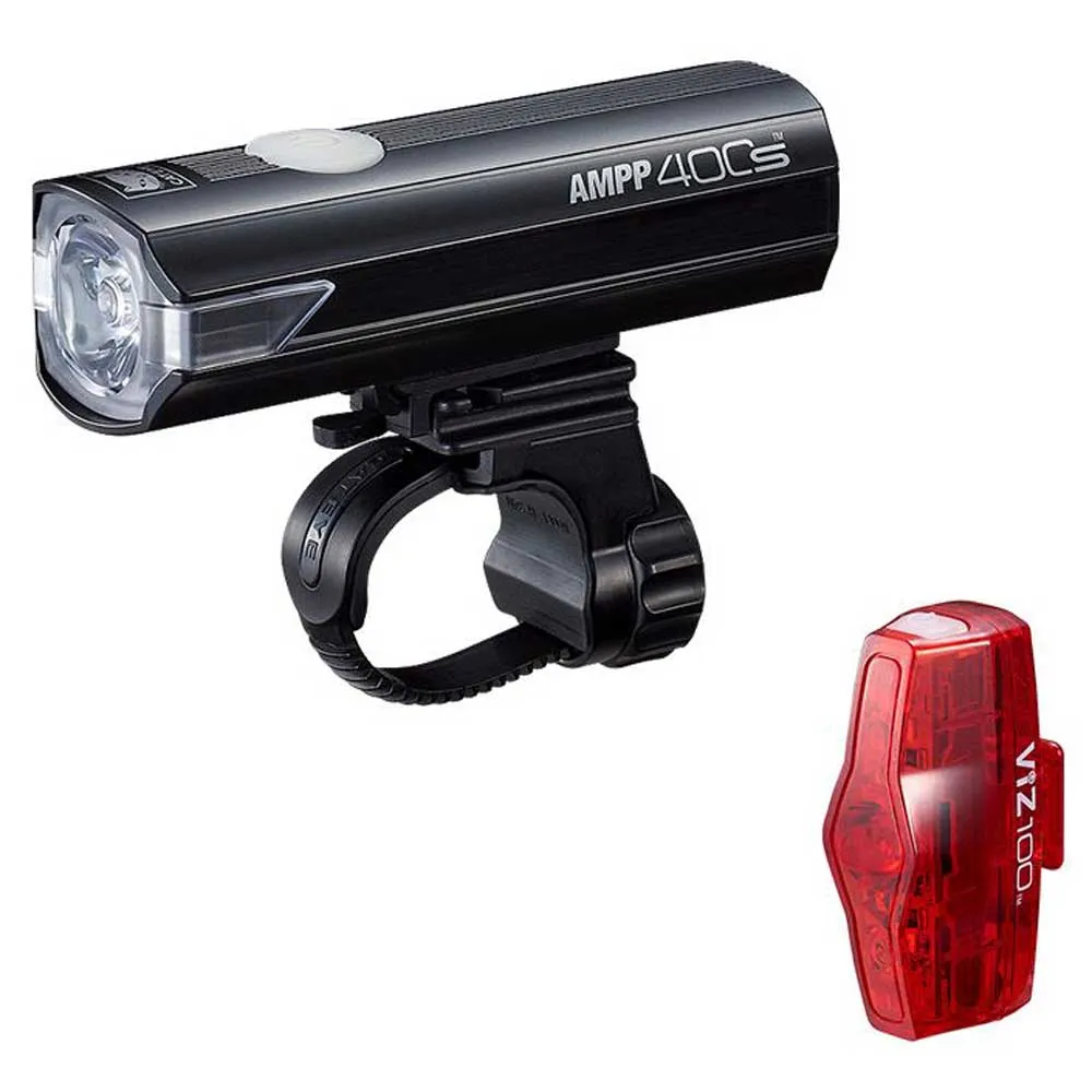 CatEye Ampp400 & Viz100 Cykellampset, Black, 400 / 100 Lumens