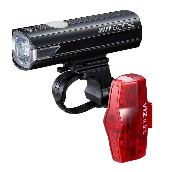CatEye Ampp400s + Viz150 Cykellampset, Black, 400/150 Lumens CatEye Ampp400s + Viz150 Cykellampset, Black, 400/150 Lumens