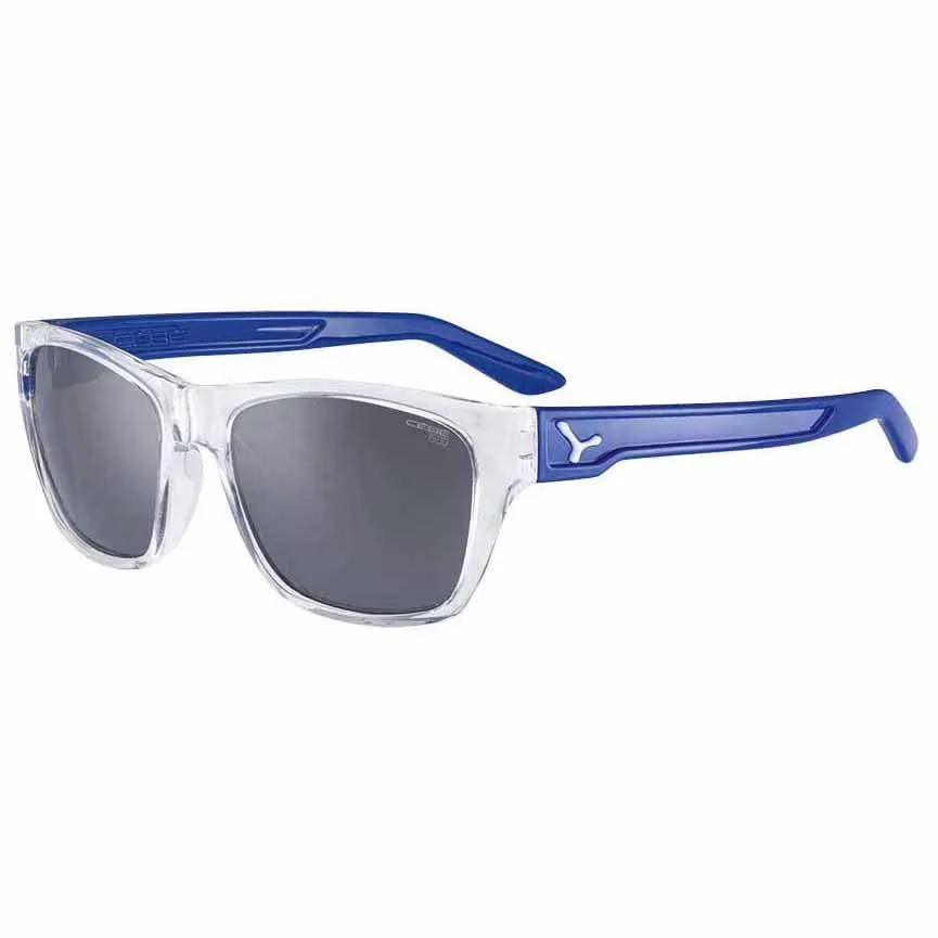 Cebe Hacker Solglasögon unisex, Shiny translucent / clear blue, 1500 Grey PC AR Silver Flash Mirror/CAT3