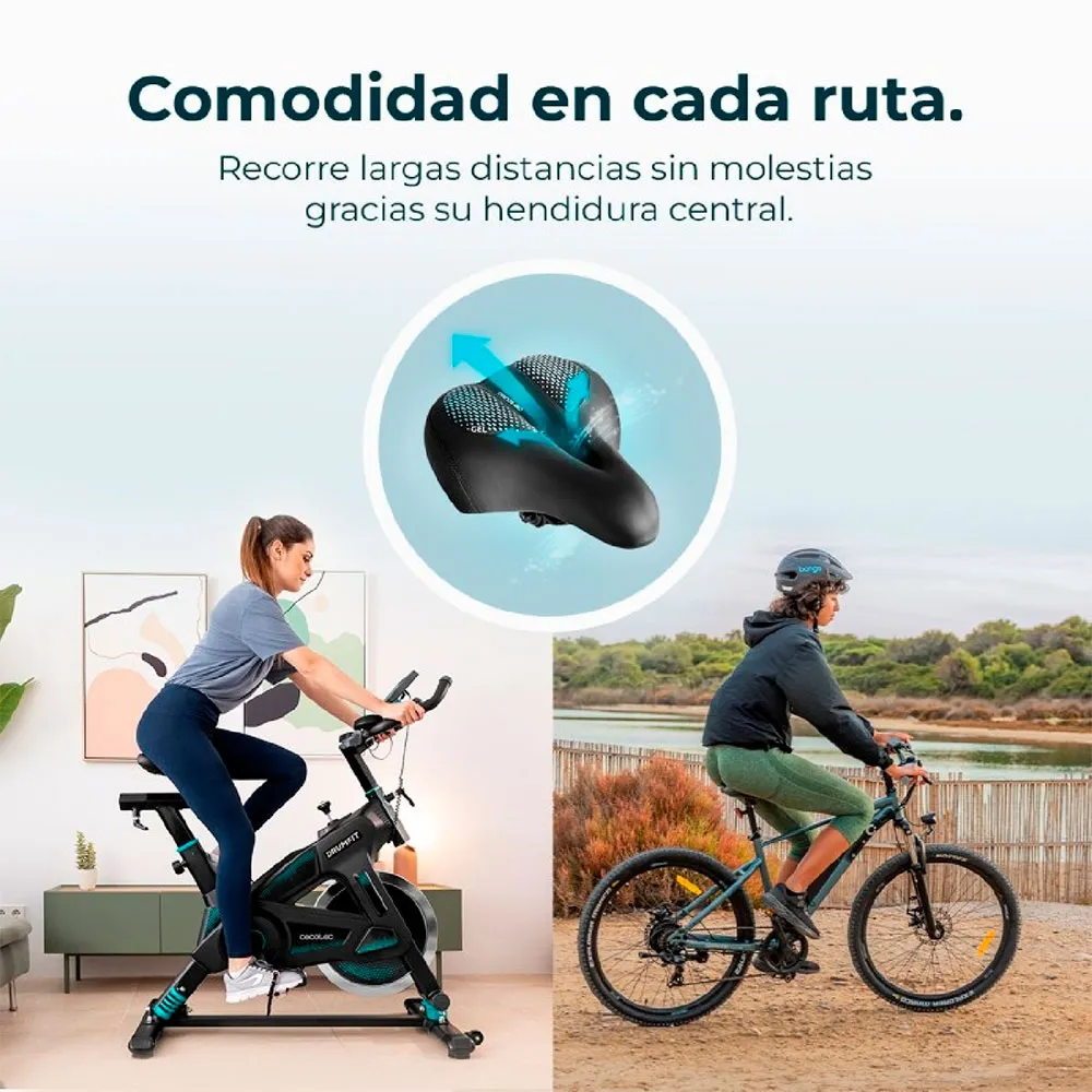 Cecotec Drumfit Sitbike Gel Cykelsadel, Black / blue, 200mm