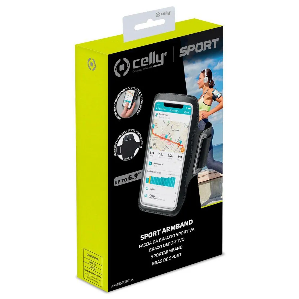 Celly Armbsportbk 6.9´´ Löpararmband, Black, One Size