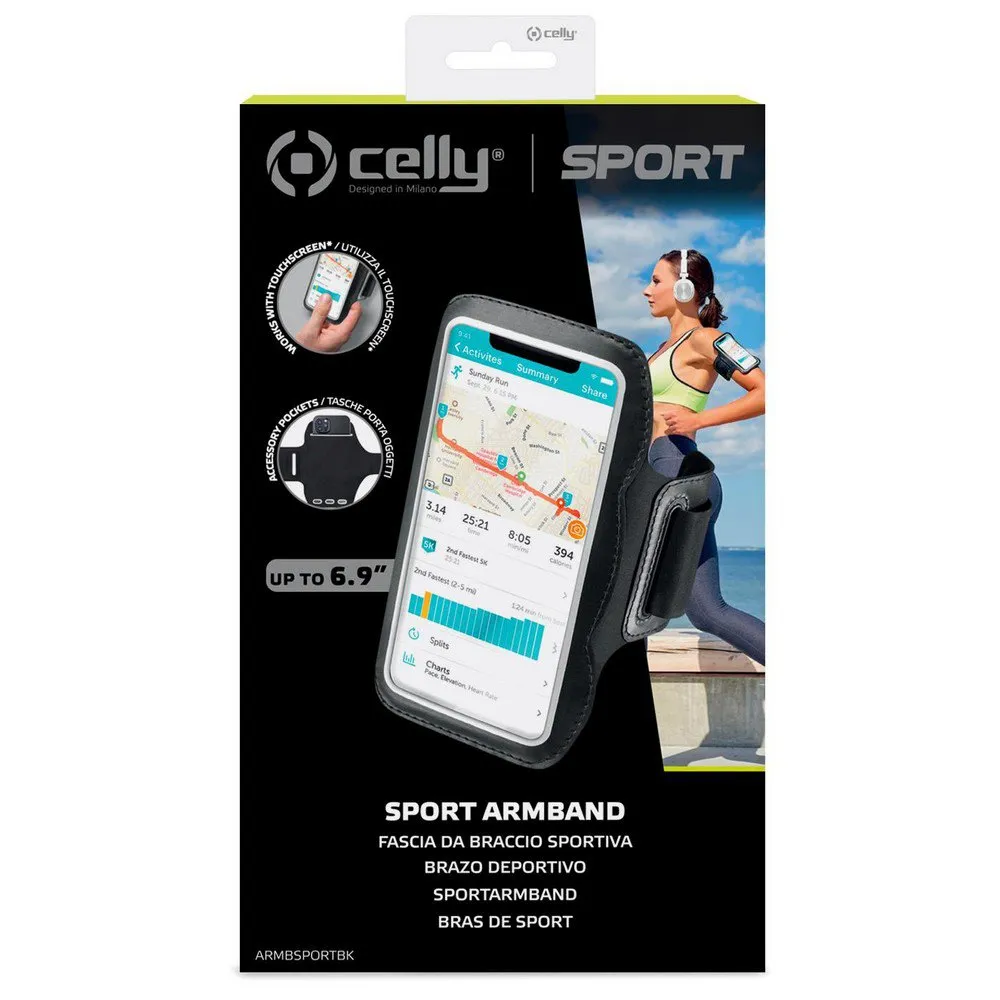 Celly Armbsportbk 6.9´´ Löpararmband, Black, One Size