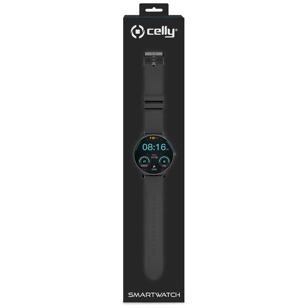 Celly Train Round 2 Smartklocka, Black