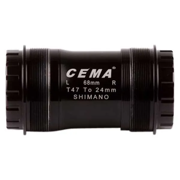 Cema T47 Stainless Steel Shimano Vevlagerskoppar, Black, 68/73mm