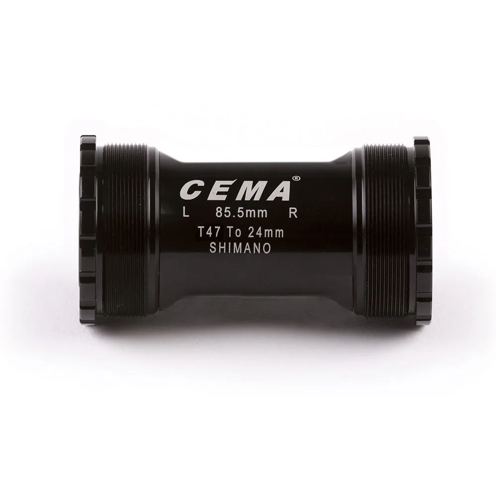 Cema T47 Threaded Stainless Steel Sram Dub Vevlagerskoppar, Black, 85.5mm
