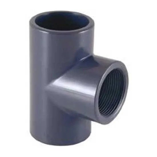 Cepex 22603 90º Pvc Ø90 T-rör Med Lösningsmedelsmuff X Bsp-invändig Gänga unisex, Grey, One Size