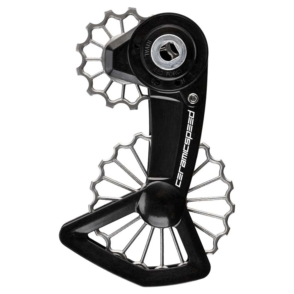 CeramicSpeed Ospw 3d Printed Shimano Da9100-ult8000 Coated Gear Jockeyhjulsystem, Black / silver, 13-19t CeramicSpeed Ospw 3d Printed Shimano Da9100-ult8000 Coated Gear Jockeyhjulsystem, Black / silver, 13-19t