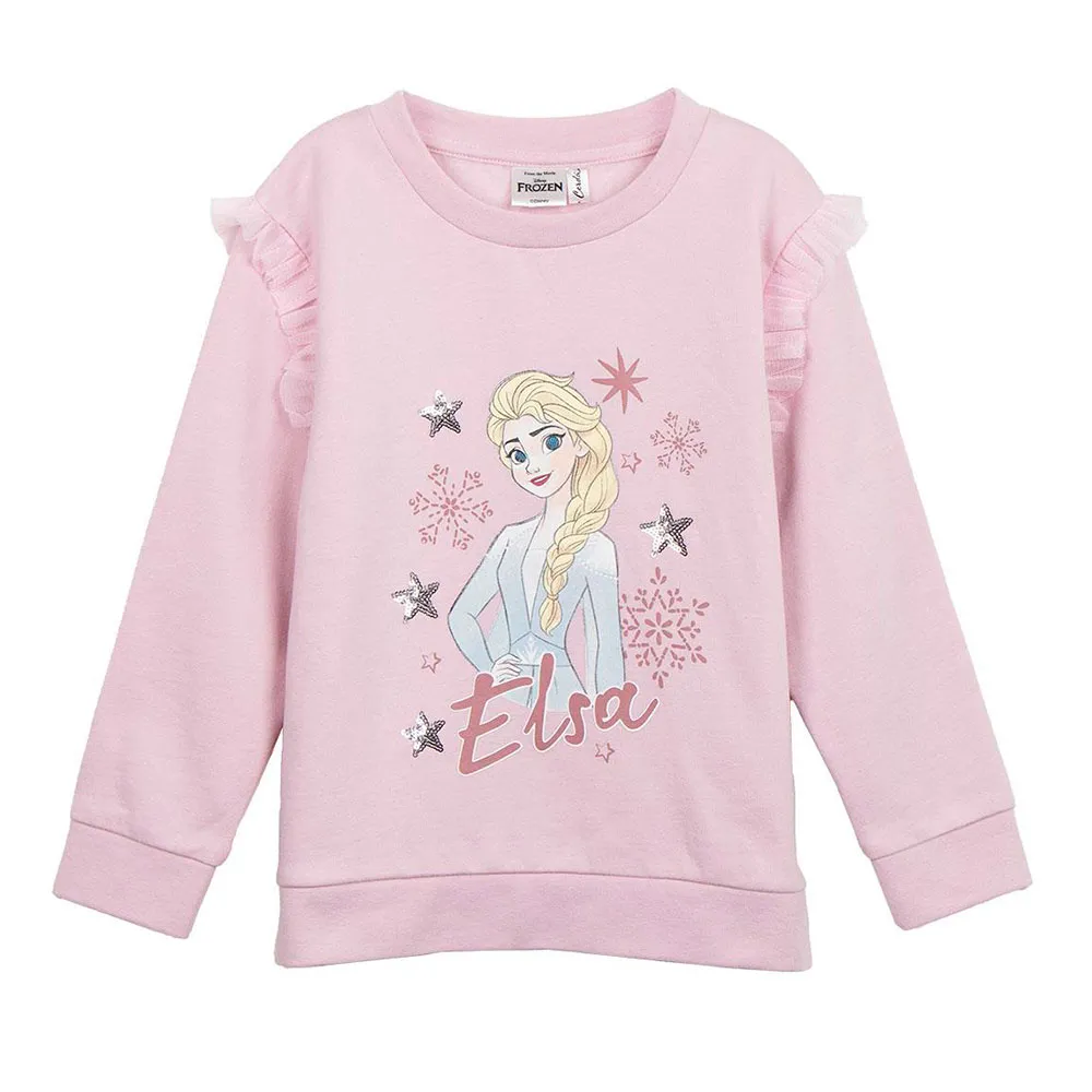 Cerda Group Cotton Brushed Frozen Tröja, Light pink, 6Y
