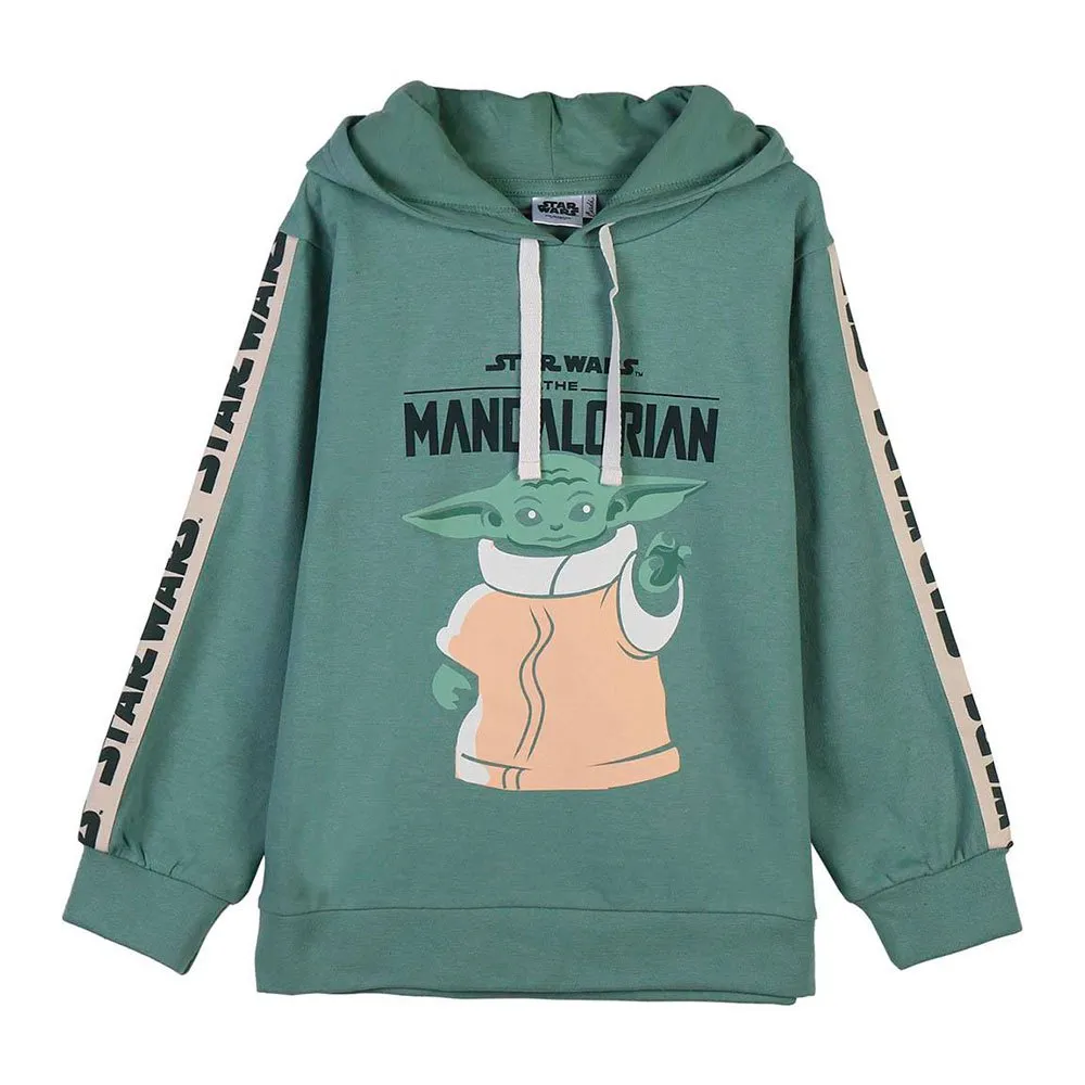 Cerda Group Cotton Brushed The Mandalorian Tröja Med Huva, Green, 7Y