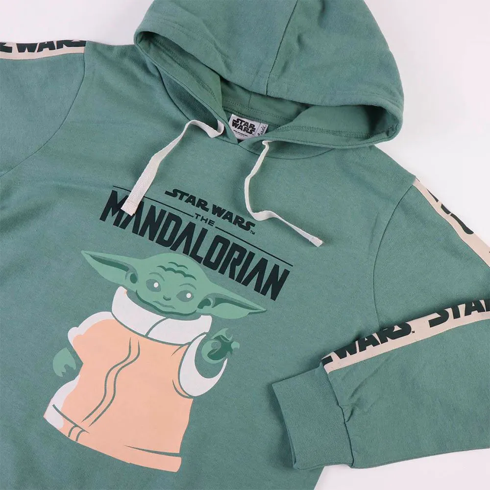 Cerda Group Cotton Brushed The Mandalorian Tröja Med Huva, Green, 7Y