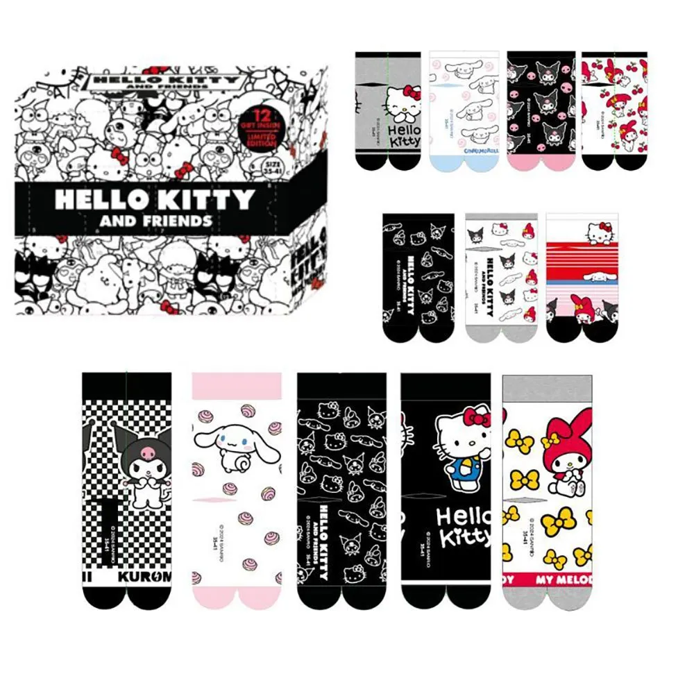 Cerda Group Hej Kitty Strumpor I Presentförpackning 12 Par, Multicolor, EU 35-41