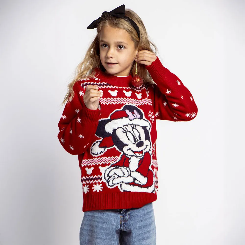 Cerda Group Knitted Christmas Minnie Tröja, Red, 6Y