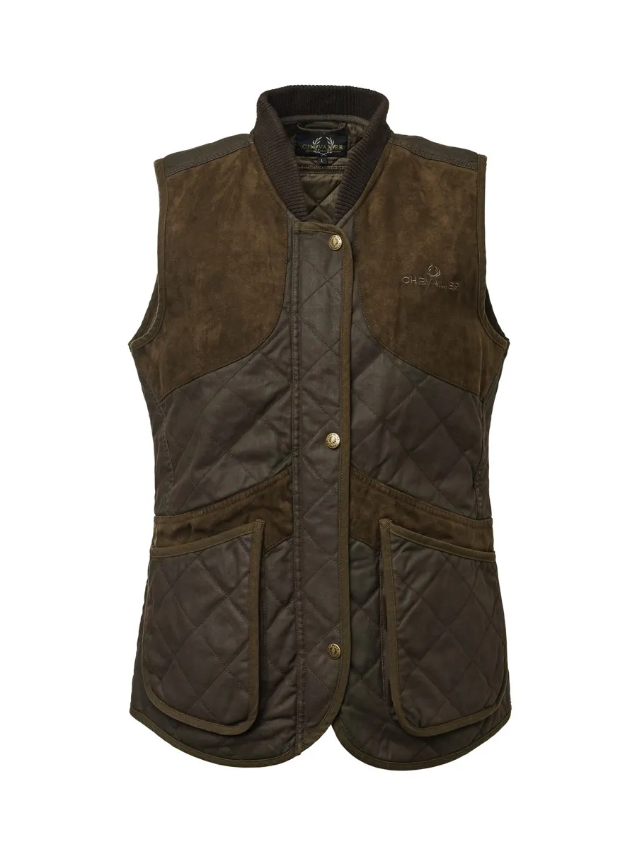 Chevalier Women's Vintage Shooting Vest, Leather Brown Chevalier Women's Vintage Shooting Vest, Leather Brown