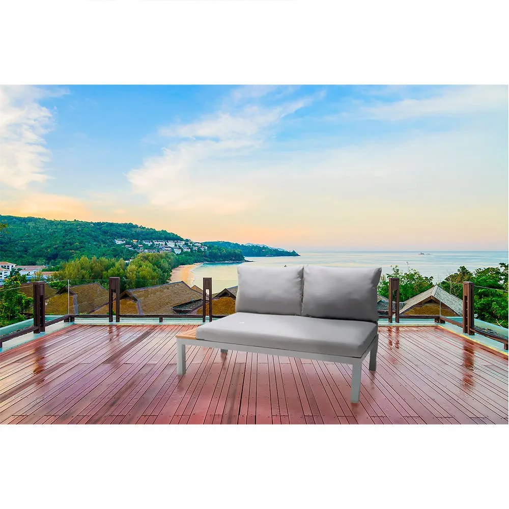 Chillvert Aluminium Bergamo Fsc Eukalyptus Trädgårdssoffa 138.20x76.6x73 Cm unisex, Grey, One Size