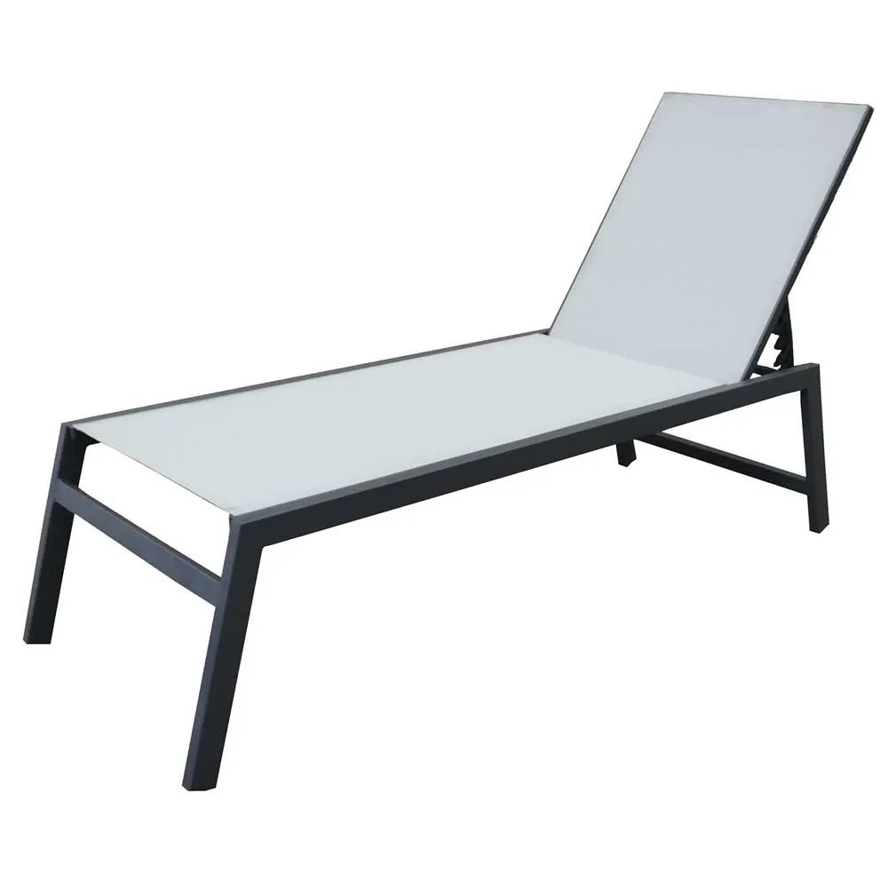 Chillvert Aluminium Pisa Solstol 203x64x43 Cm unisex, Anthracite / ecrú, One Size Chillvert Aluminium Pisa Solstol 203x64x43 Cm unisex, Anthracite / ecrú, One Size