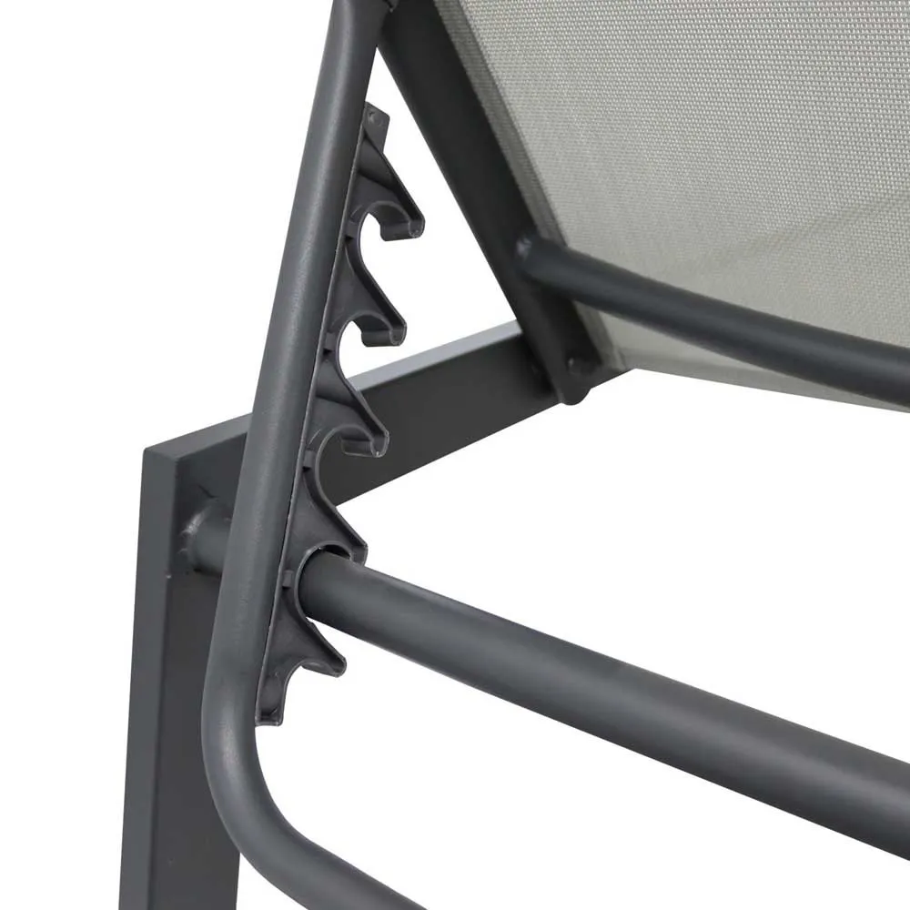 Chillvert Aluminium Pisa Solstol 203x64x43 Cm unisex, Anthracite / ecrú, One Size Chillvert Aluminium Pisa Solstol 203x64x43 Cm unisex, Anthracite / ecrú, One Size