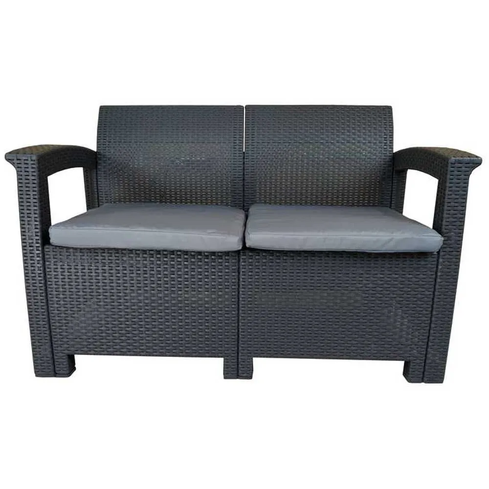 Chillvert Capri Resin Trädgårdsmöbelset Med Rotan-effekt unisex, Anthracite / grey, One Size
