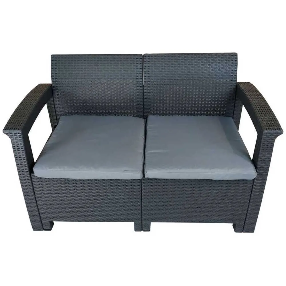 Chillvert Capri Resin Trädgårdsmöbelset Med Rotan-effekt unisex, Anthracite / grey, One Size