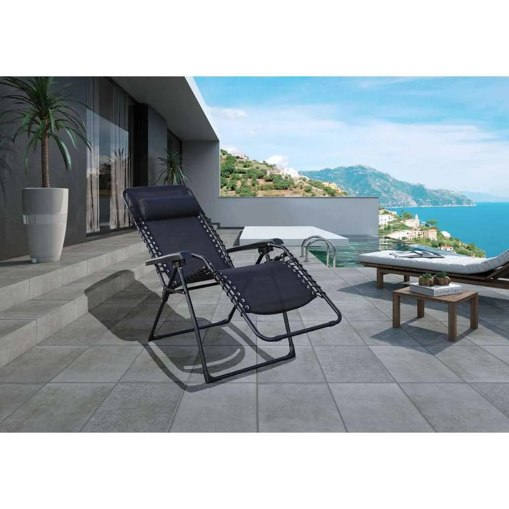 Chillvert Catania Stål Solstol 65.5x91x116 Cm unisex, Black, One Size