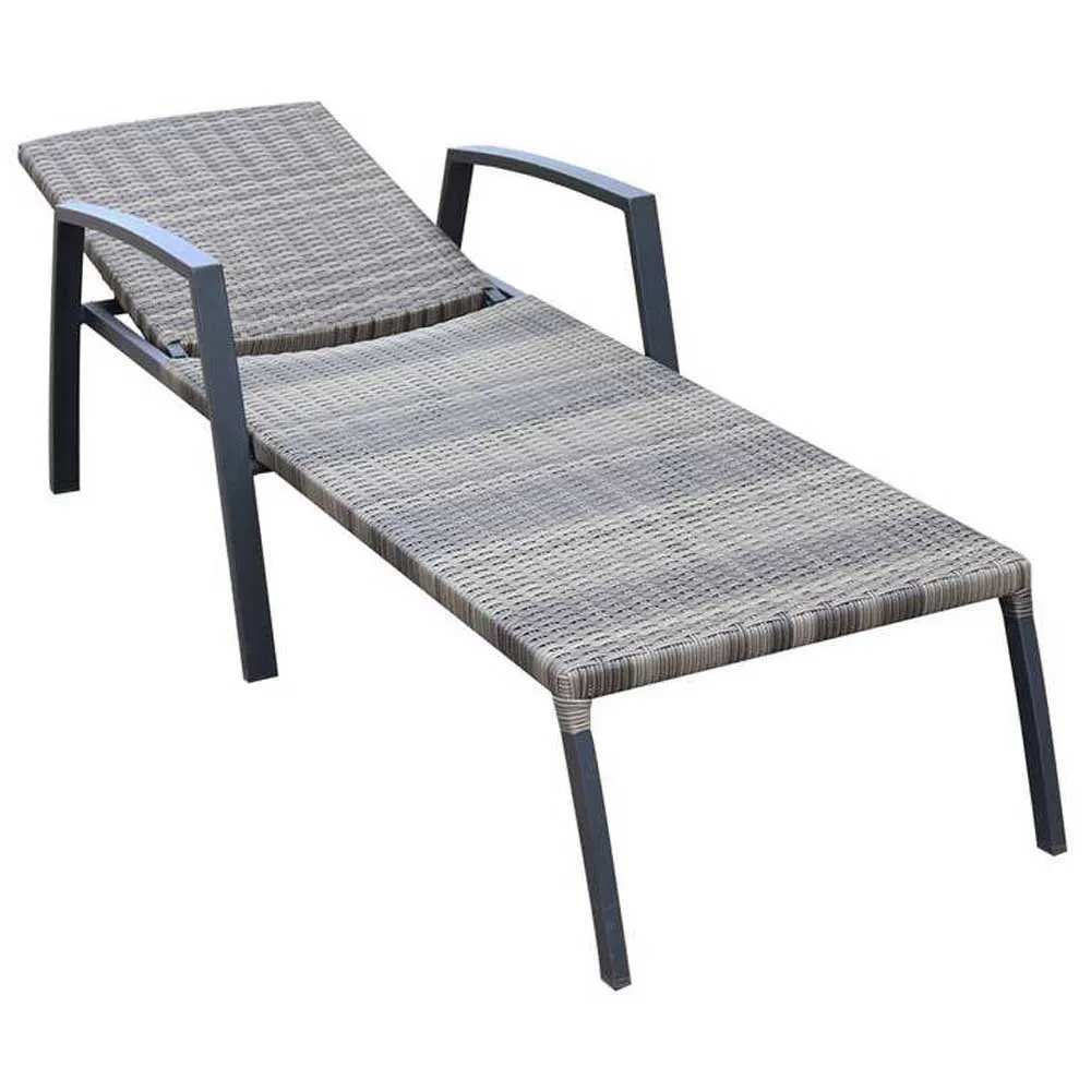 Chillvert Cozumel Stål Solstol 190x63x50 Cm Refurbished unisex, Anthracite / brown, One Size