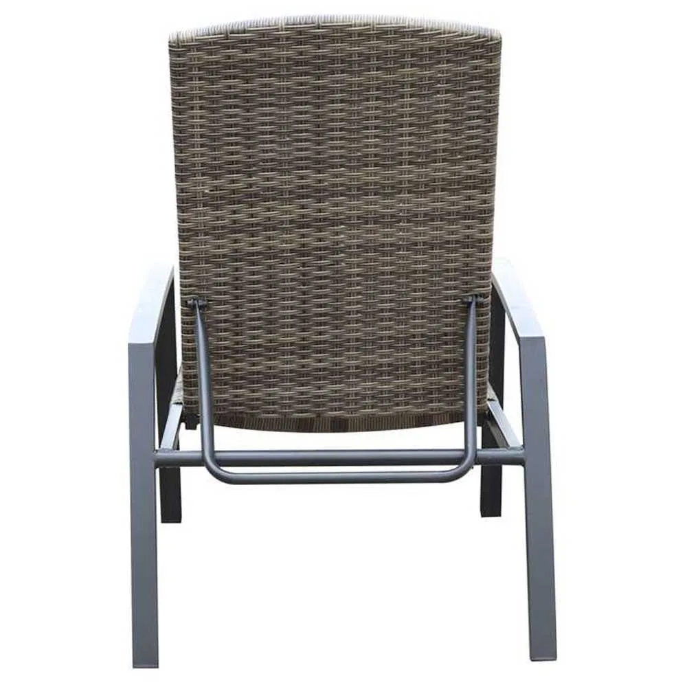 Chillvert Cozumel Stål Solstol 190x63x50 Cm Refurbished unisex, Anthracite / brown, One Size