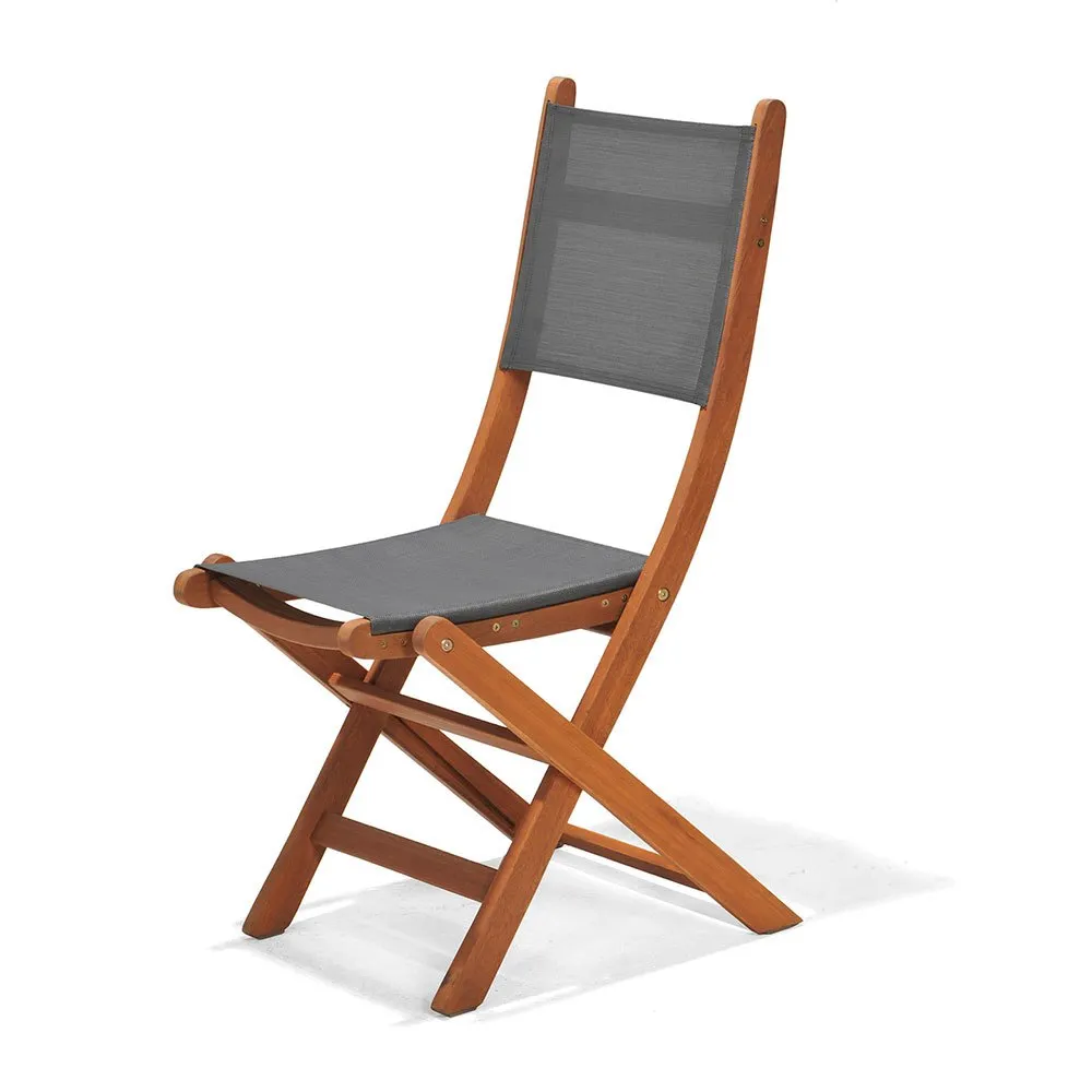 Chillvert Napoles Fsc Fällbar Stol I Eukalyptus Och Tyg 50.65x49.6x93.2 Cm unisex, Wooden / grey, One Size