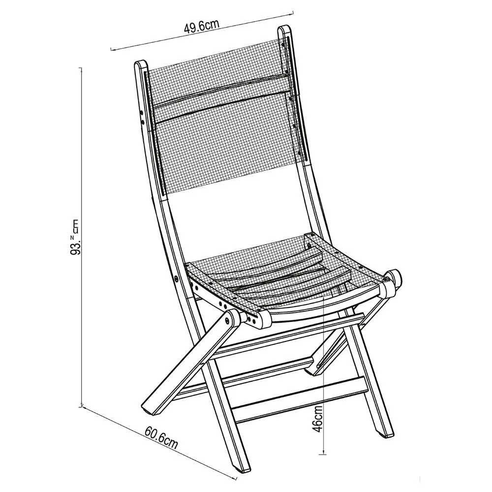 Chillvert Napoles Fsc Fällbar Stol I Eukalyptus Och Tyg 50.65x49.6x93.2 Cm unisex, Wooden / grey, One Size