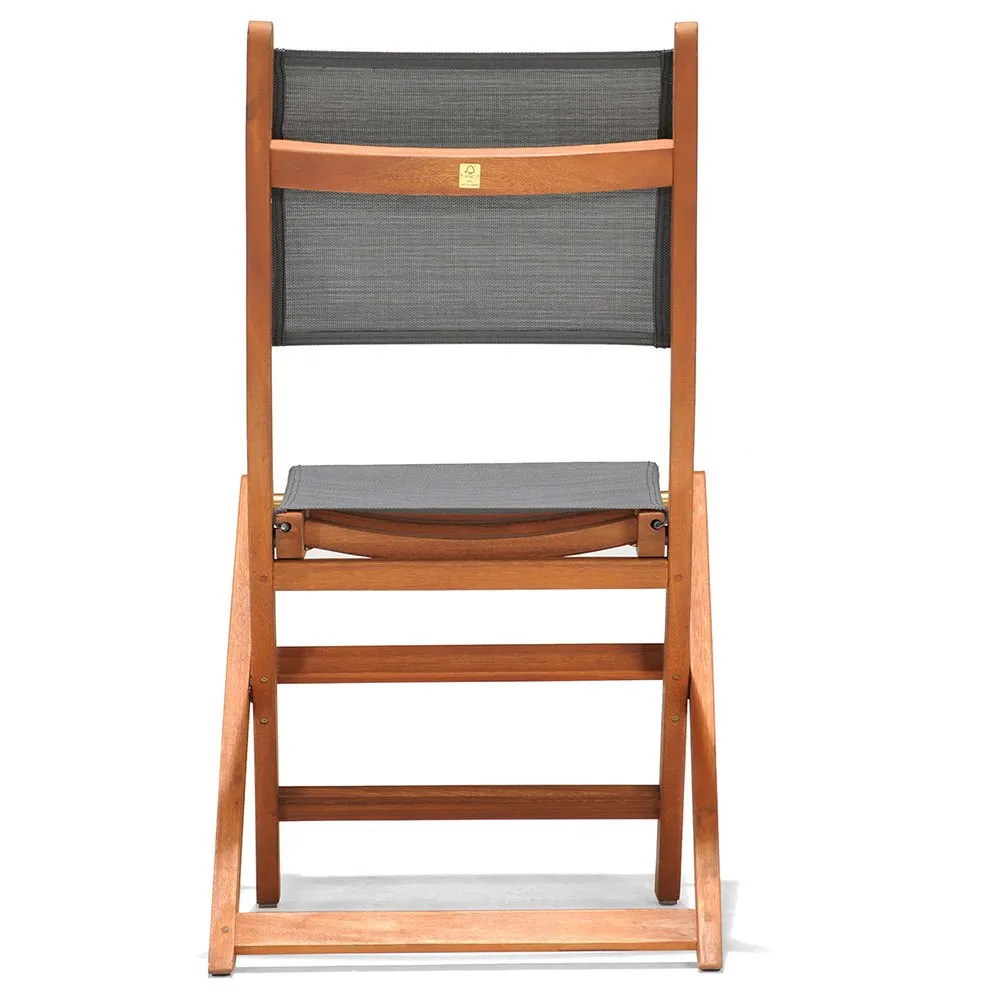 Chillvert Napoles Fsc Fällbar Stol I Eukalyptus Och Tyg 50.65x49.6x93.2 Cm unisex, Wooden / grey, One Size
