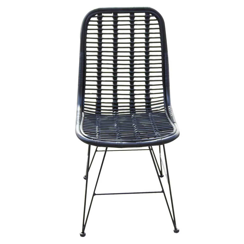 Chillvert Parma Metall-och Rottingstol 46x60x92 Cm unisex, Black, One Size