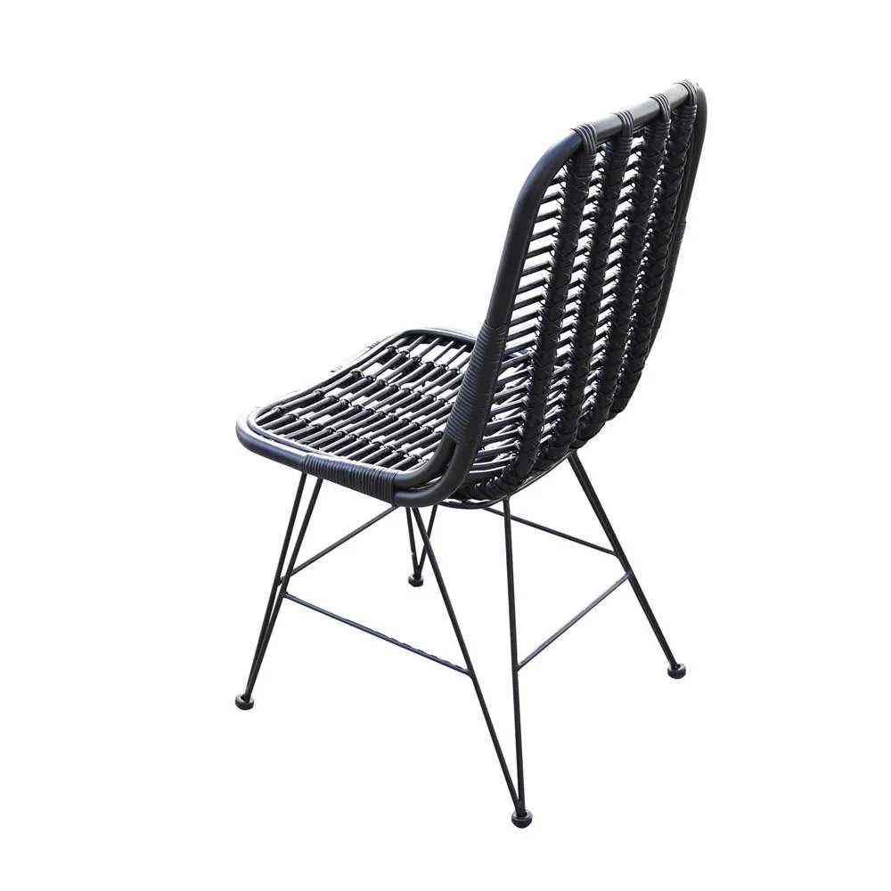 Chillvert Parma Metall-och Rottingstol 46x60x92 Cm unisex, Black, One Size