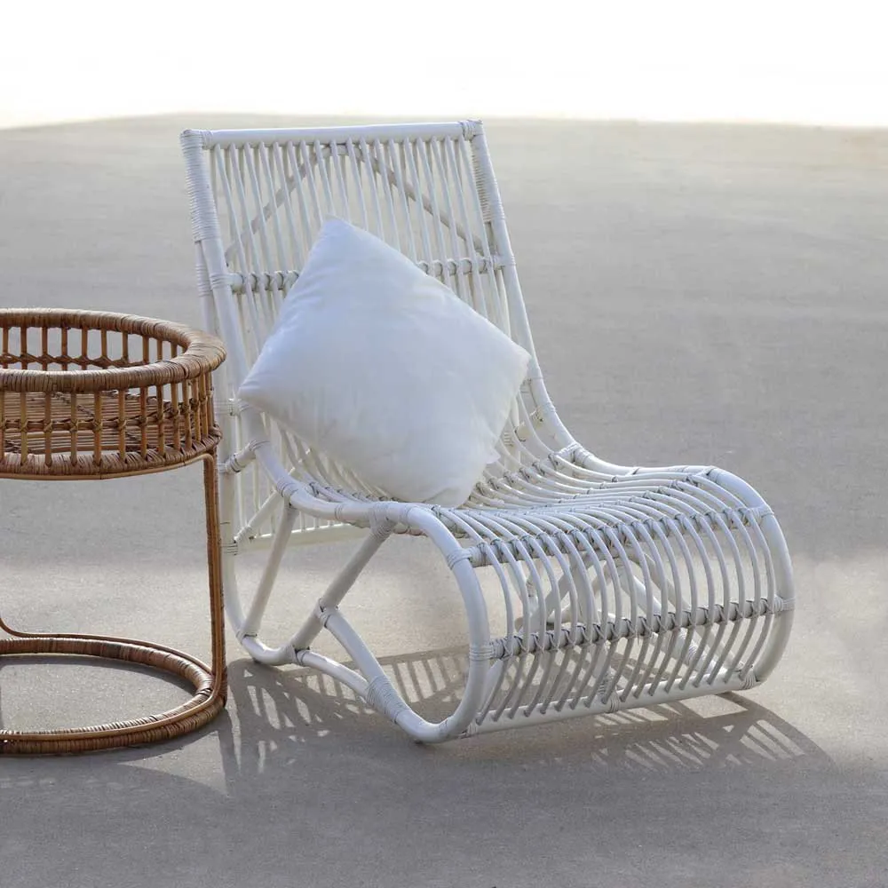 Chillvert Parma Rattan Solsäng 61x94x85 Cm unisex, White, One Size