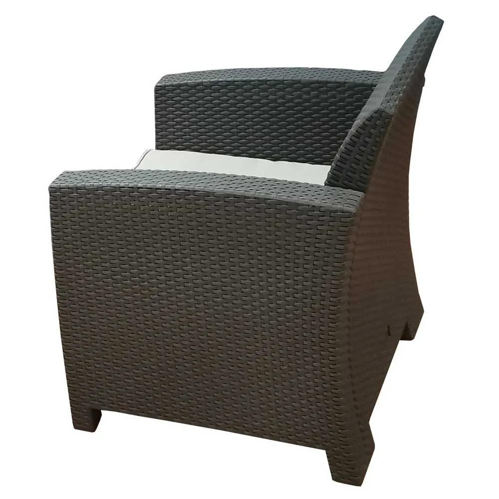 Chillvert Salerno Resin Trädgårdsmöbelset Med Rotan-effekt unisex, Chocolate / beige, One Size
