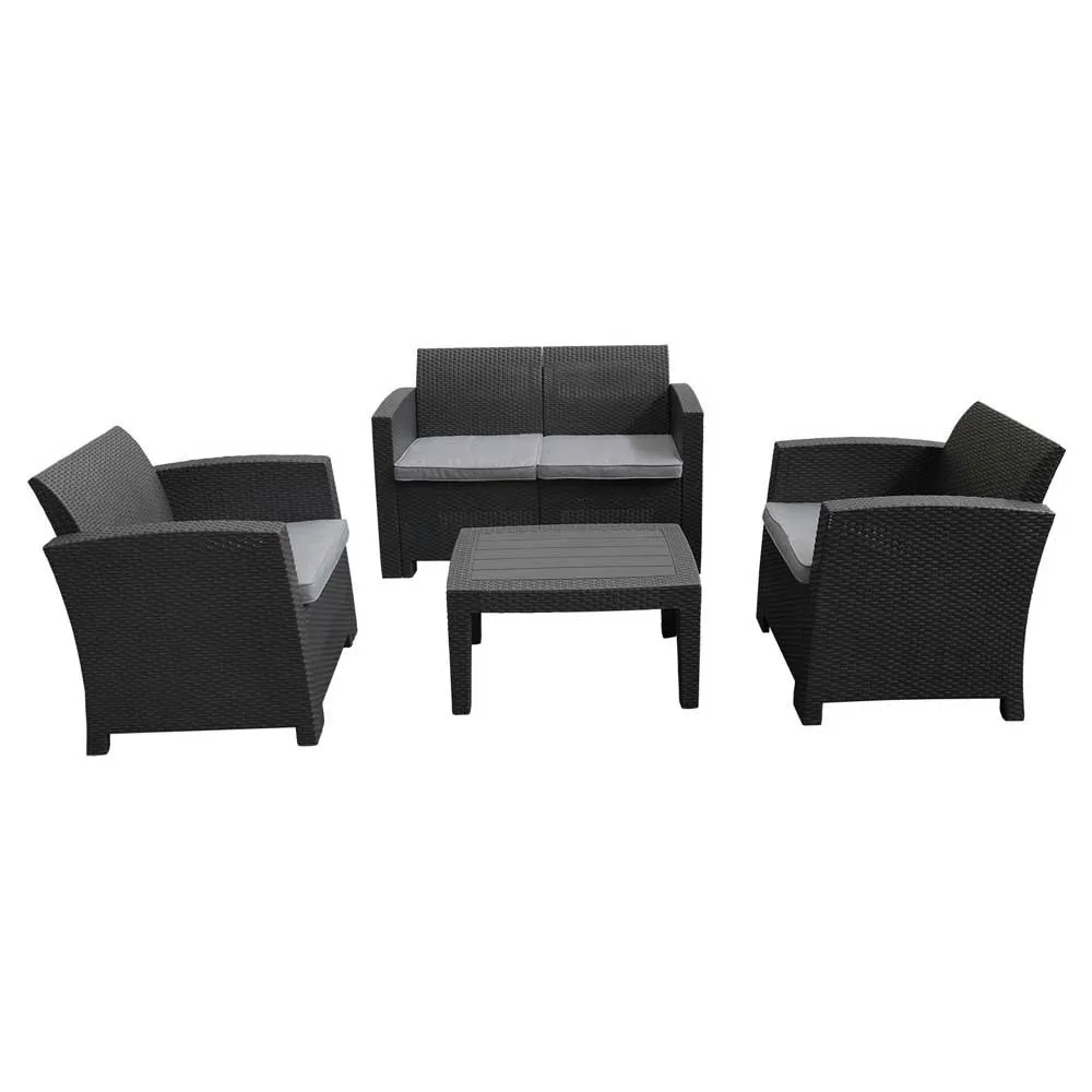 Chillvert Siena Resin Trädgårdsmöbelset Med Rotan-effekt unisex, Anthracite / grey, One Size