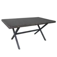 Chillvert Stål Varenna Rektangulärt Bord I Glas Och Syntetisk Rotting 160x90x73 Cm unisex