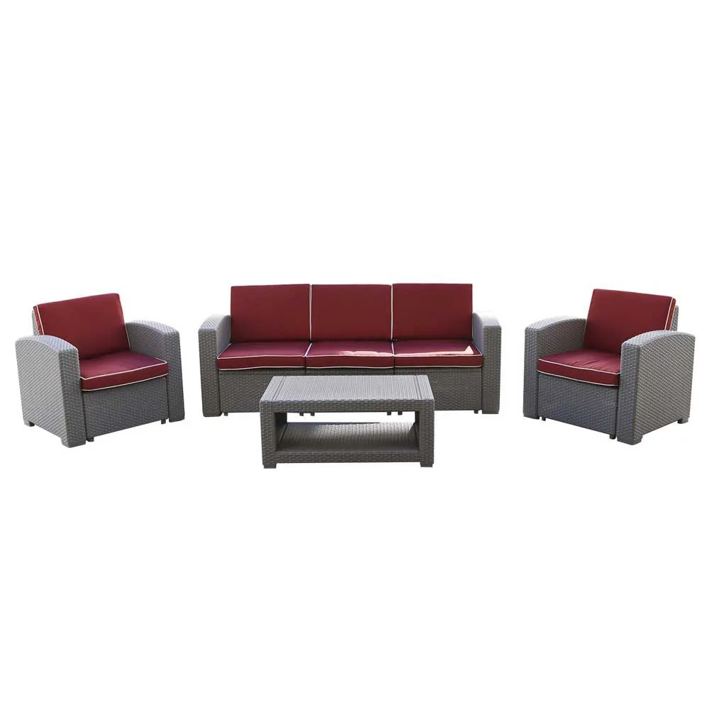 Chillvert Treviso Resin Trädgårdsmöbelset Med Rotan-effekt unisex, Grey / terracotta, One Size Chillvert Treviso Resin Trädgårdsmöbelset Med Rotan-effekt unisex, Grey / terracotta, One Size
