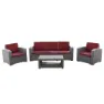 Chillvert Treviso Resin Trädgårdsmöbelset Med Rotan-effekt unisex, Grey / terracotta, One Size