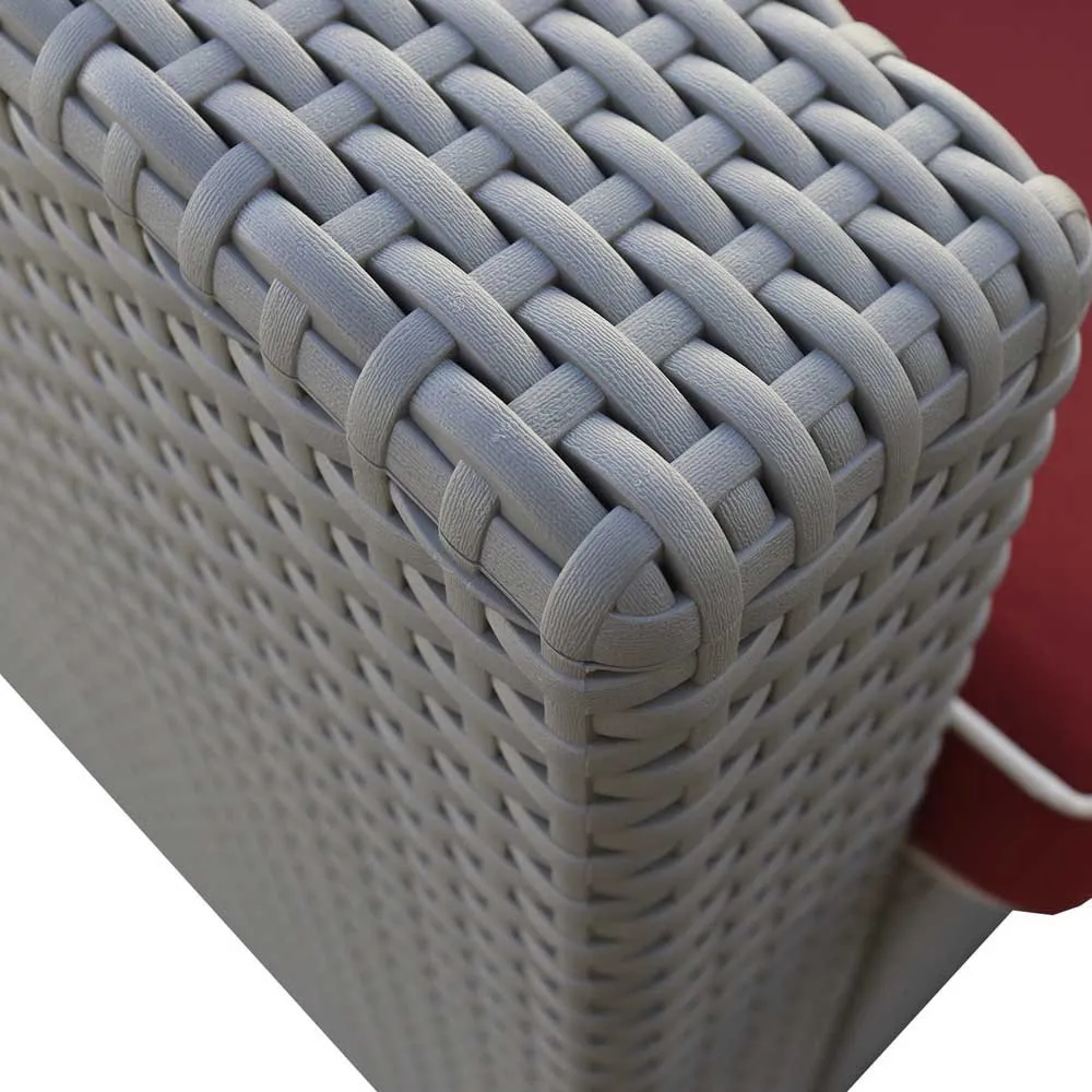 Chillvert Treviso Resin Trädgårdsmöbelset Med Rotan-effekt unisex, Grey / terracotta, One Size Chillvert Treviso Resin Trädgårdsmöbelset Med Rotan-effekt unisex, Grey / terracotta, One Size