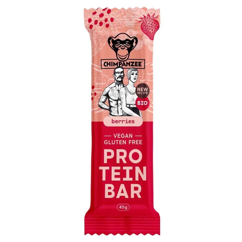 Chimpanzee Bio Proteinbarslåda Bär 45g 20 Enheter, Red, One Size