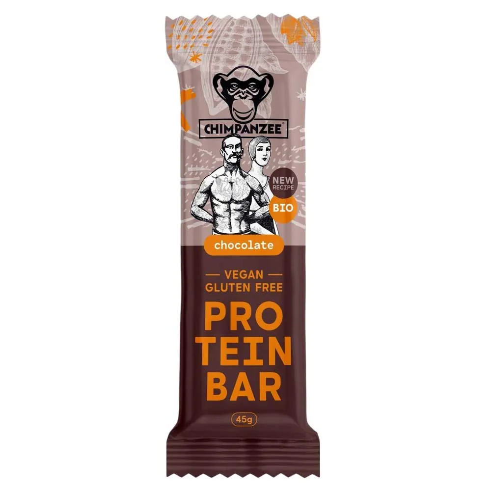 Chimpanzee Bio Proteinbarslåda Choklad 45g 20 Enheter, Brown / orange, One Size