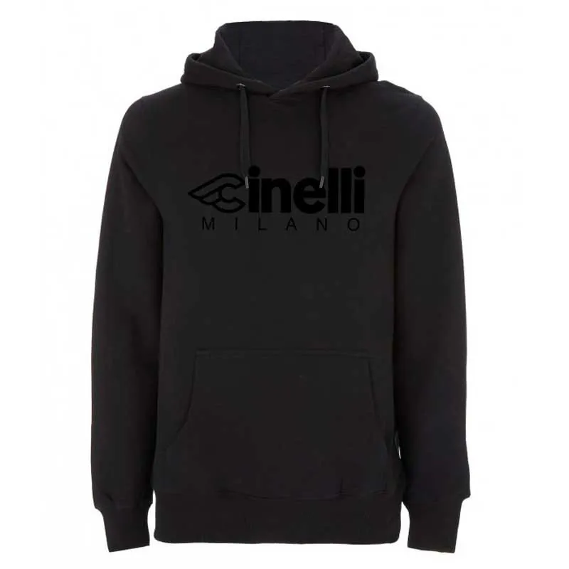 Cinelli Milano Flocked Tröja Med Huva, Black, S