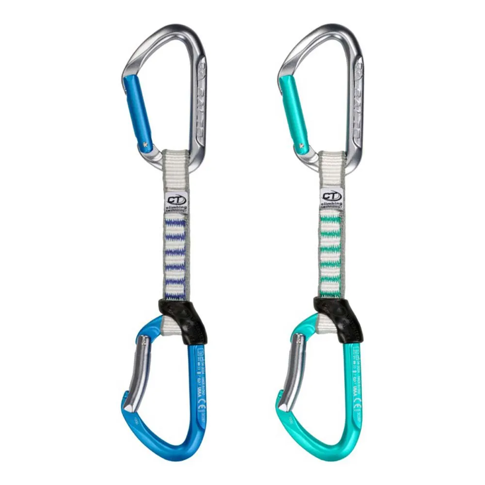 Climbing Technology Salto Set Ny Quickdraw, Titanium / electric blue, 12cm