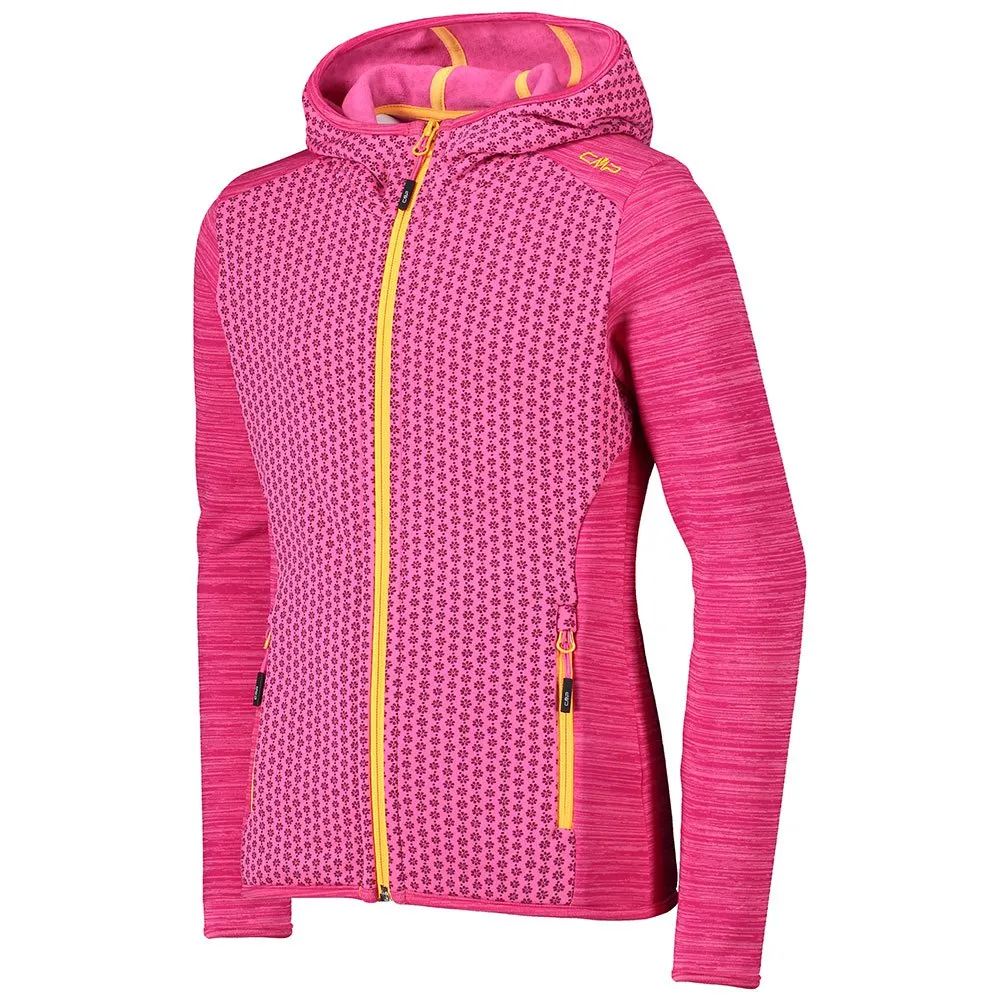 CMP 30e9865 Fleecejacka Med Huva, Bounganville / goji / anthracite, 16Y