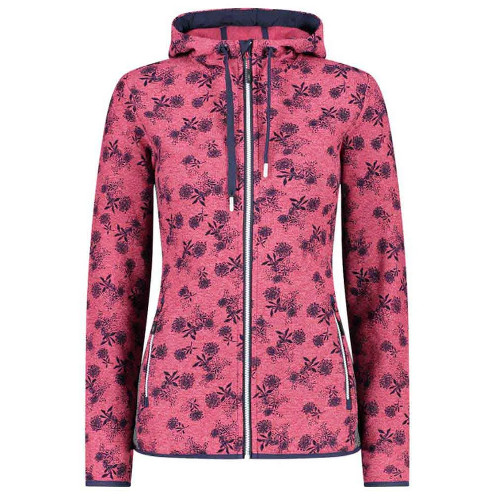 CMP 31h1646 Fix Hood Fleecejacka Med Dragkedja, Sangria / b.blue