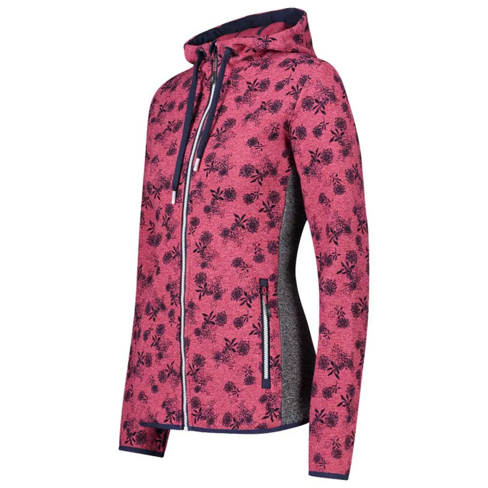 CMP 31h1646 Fix Hood Fleecejacka Med Dragkedja, Sangria / b.blue