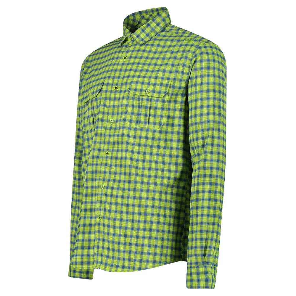 CMP 33s8477 Skjorta Med Långa ärmar, Limegreen / dusty blue / b.blue
