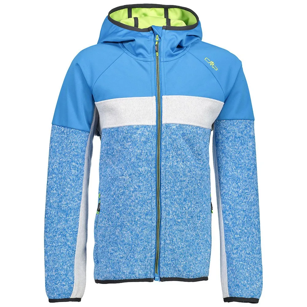 CMP 38h6964 Fleecejacka Med Huva, Regata / ice / gecko, 14Y