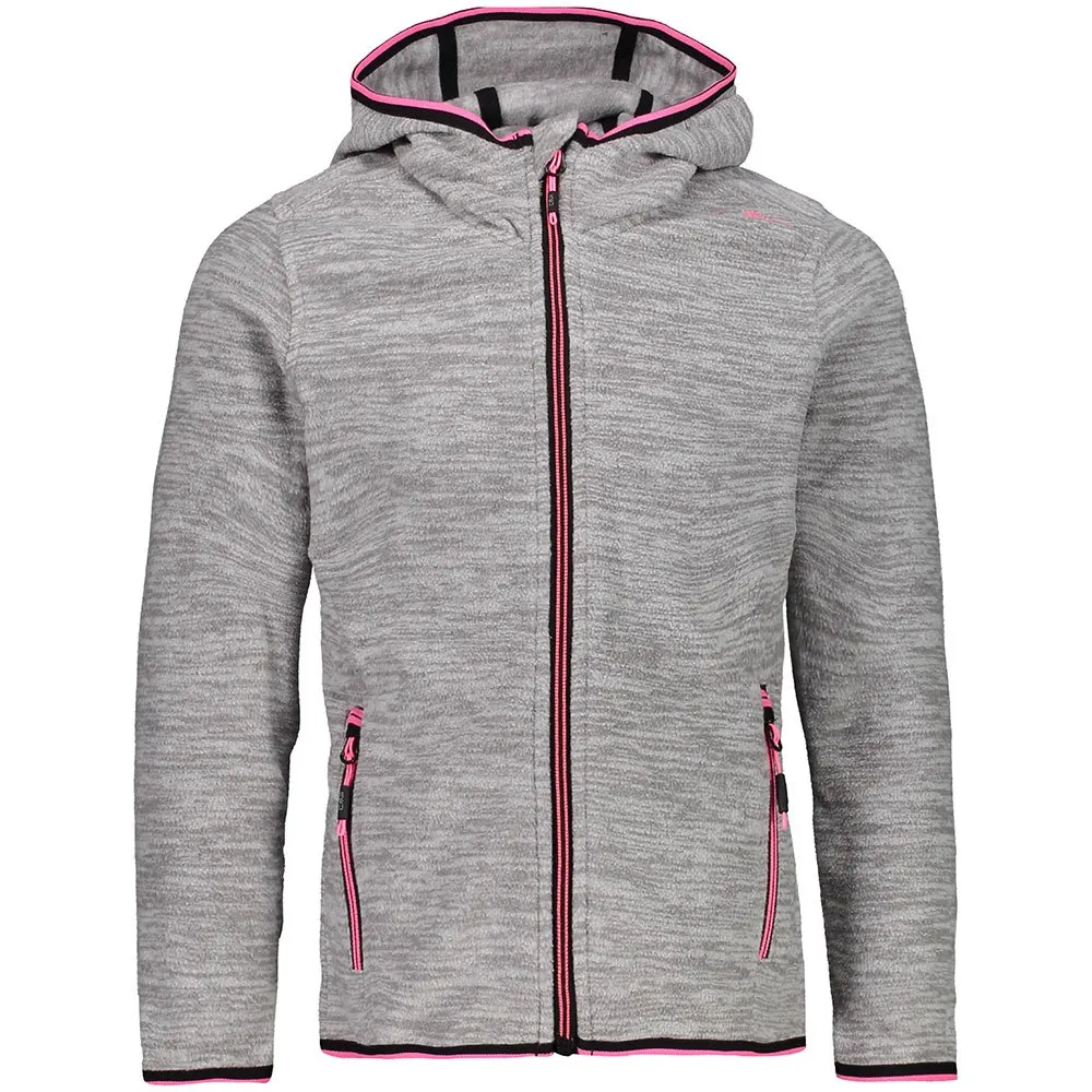 CMP 39g0645 Fleecejacka Med Huva, Argento melange, 4Y